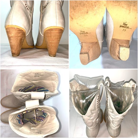 Very Volatile Western Inspired Womens Cowboy Boots Taupe Beige Size 7.5 EUC - Picture 13 of 14
